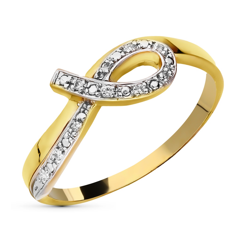 18K SORTIJA ORO BICOLOR CIRCONITAS