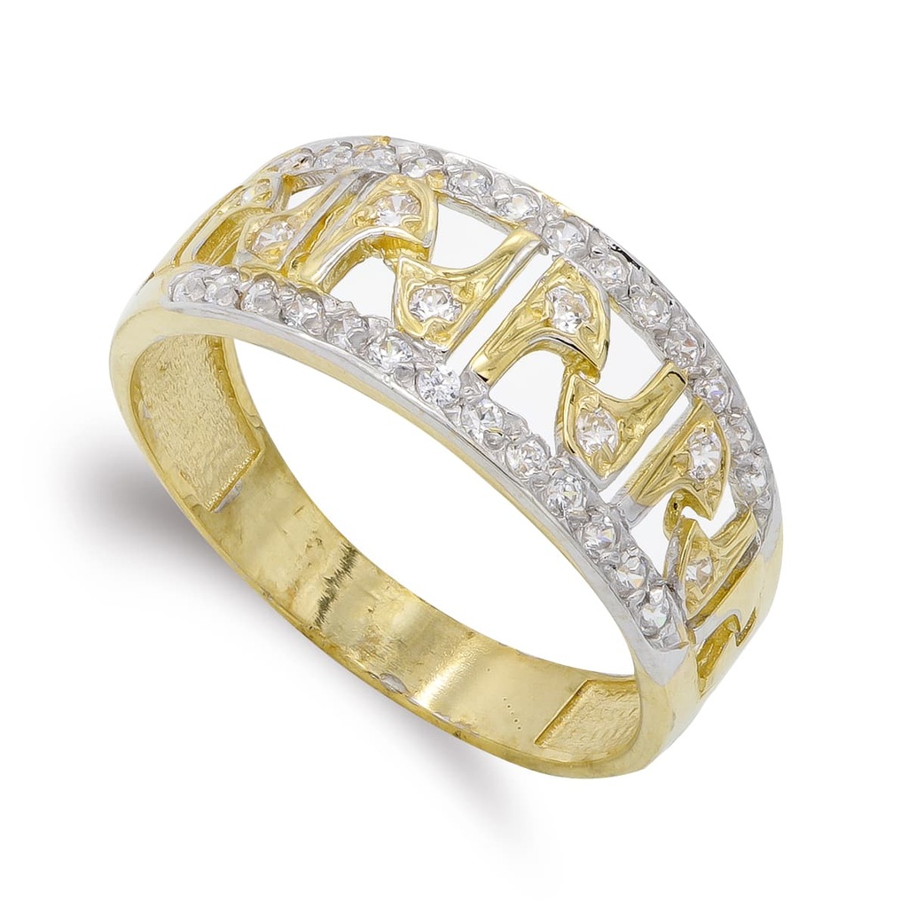 18K SORTIJA ORO BICOLOR CIRCONITAS
