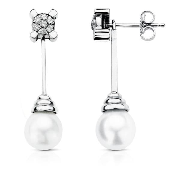 18K PENDIENTES ORO BLANCO AUSTRALIANA 0.25 QTS. 30X9 MM