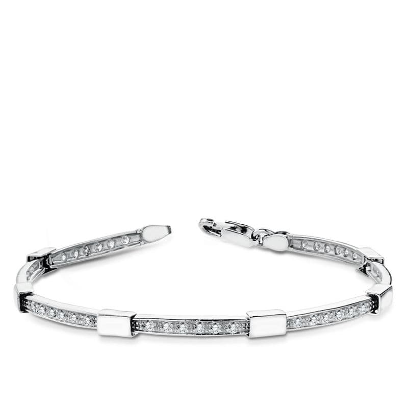 18K PULSERA ORO BLANCO CIRCONITAS 18CM