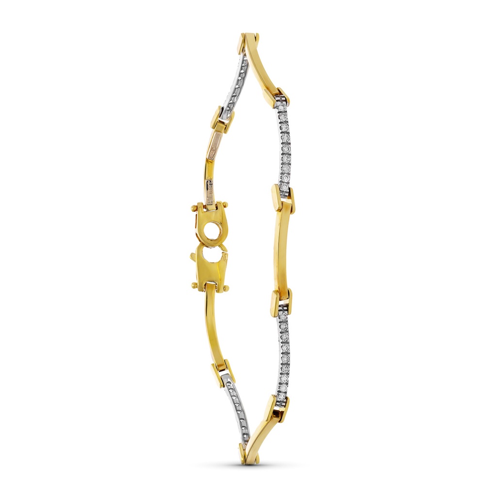 18K PULSERA ORO BICOLOR CIRCONITAS