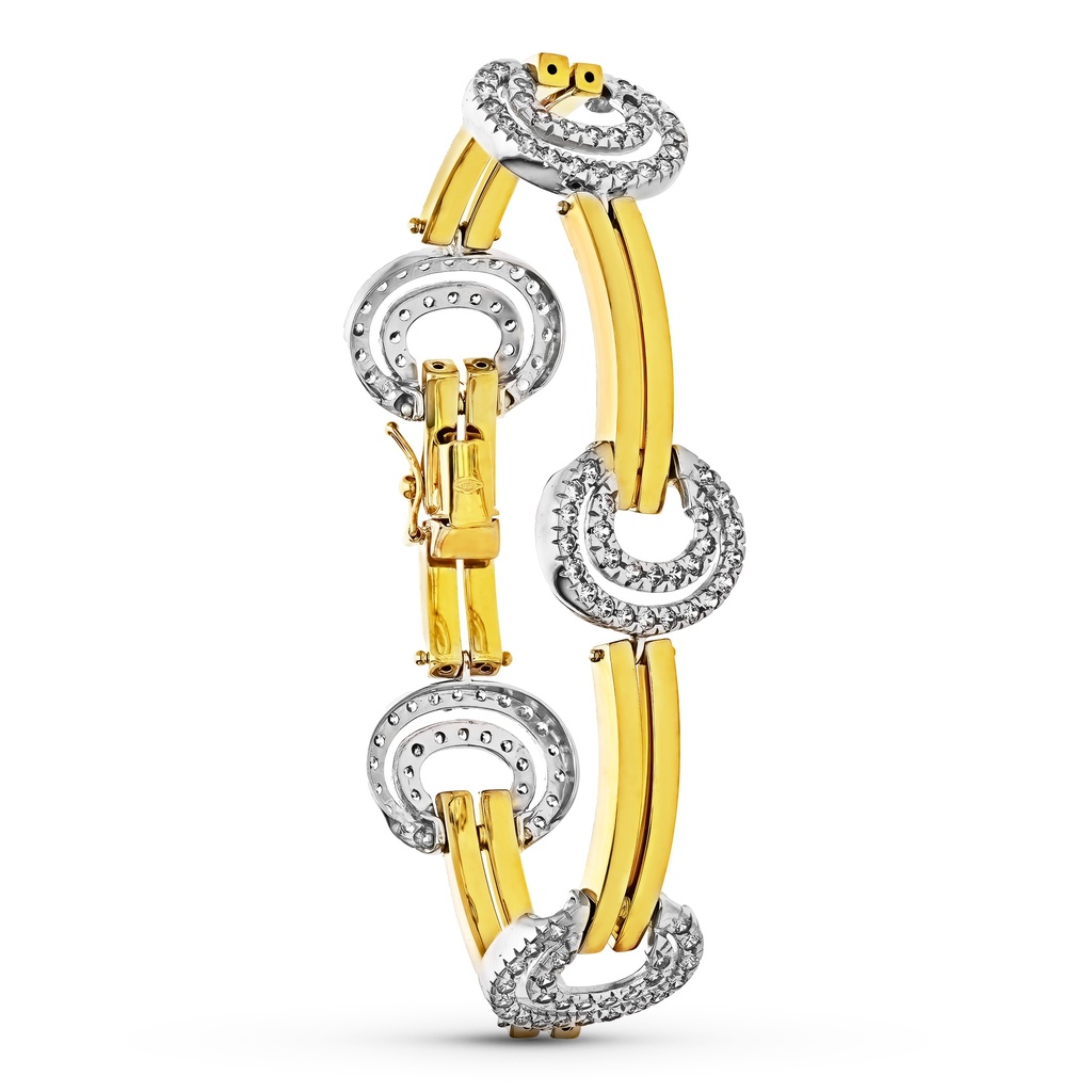 18K PULSERA ORO BICOLOR CIRCONITAS