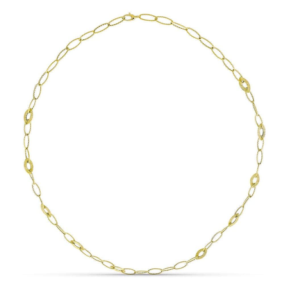 18K COLLAR ORO AMARILLO ESLABONES OVALES 80CM