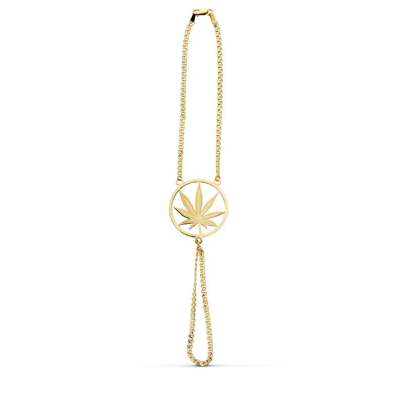 18K PULSERA INDIA MARIHUANA LASER 19CM