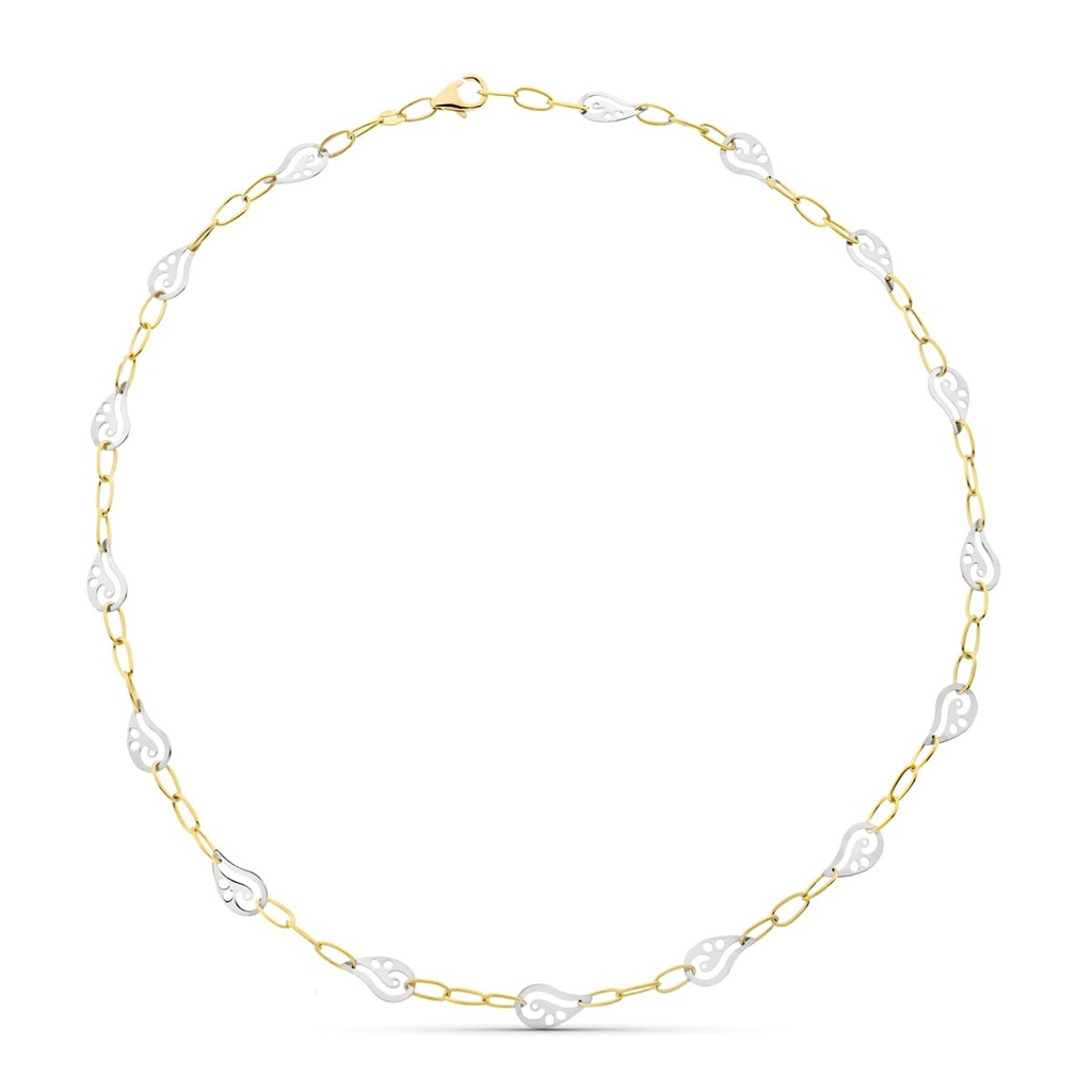18K GARGANTILLA ORO BICOLOR 45CM