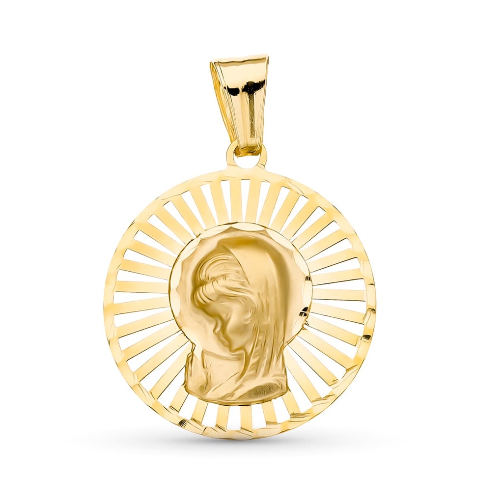 18K MEDALLA ORO AMARILLO VIRGEN NIÑA 22X20 MM