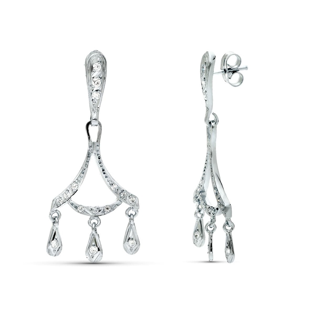 18K PENDIENTES CIRCONITAS 39X16 MM