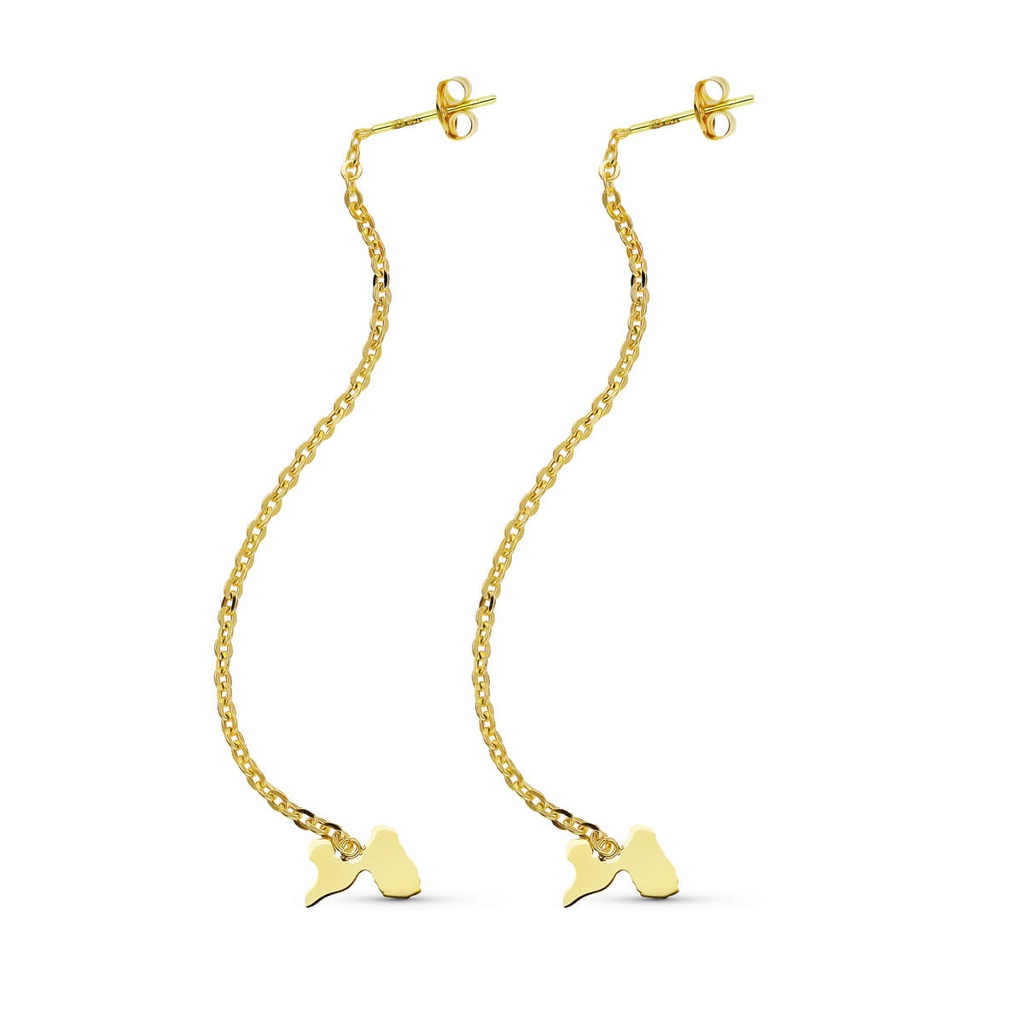 18K PENDIENTES ORO BLANCO CIRCONITAS FLORES 36X14 MM CIERRE PRESION