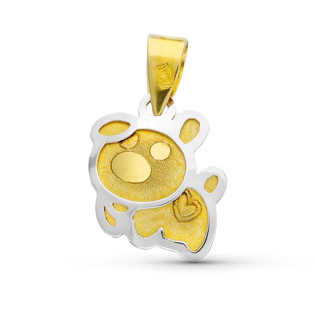 18K COLGANTE ORO BICOLOR PERRO 9X8 MM