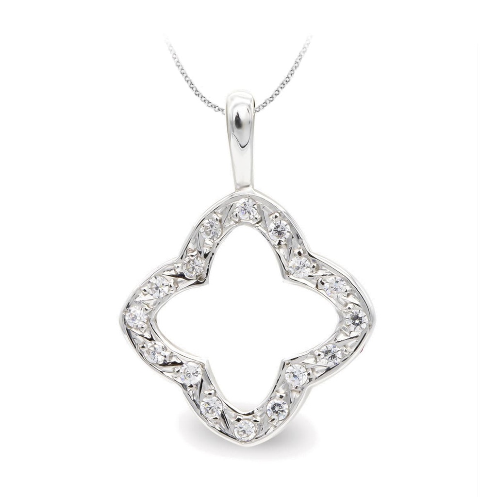 18K COLGANTE ORO BLANCO CIRCONITAS 22X15 MM