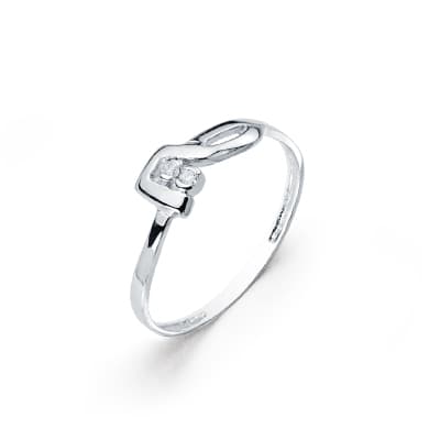 18K SORTIJA ORO BLANCO DIAMANTES TALLA BRILLANTE 0.026  QTS.