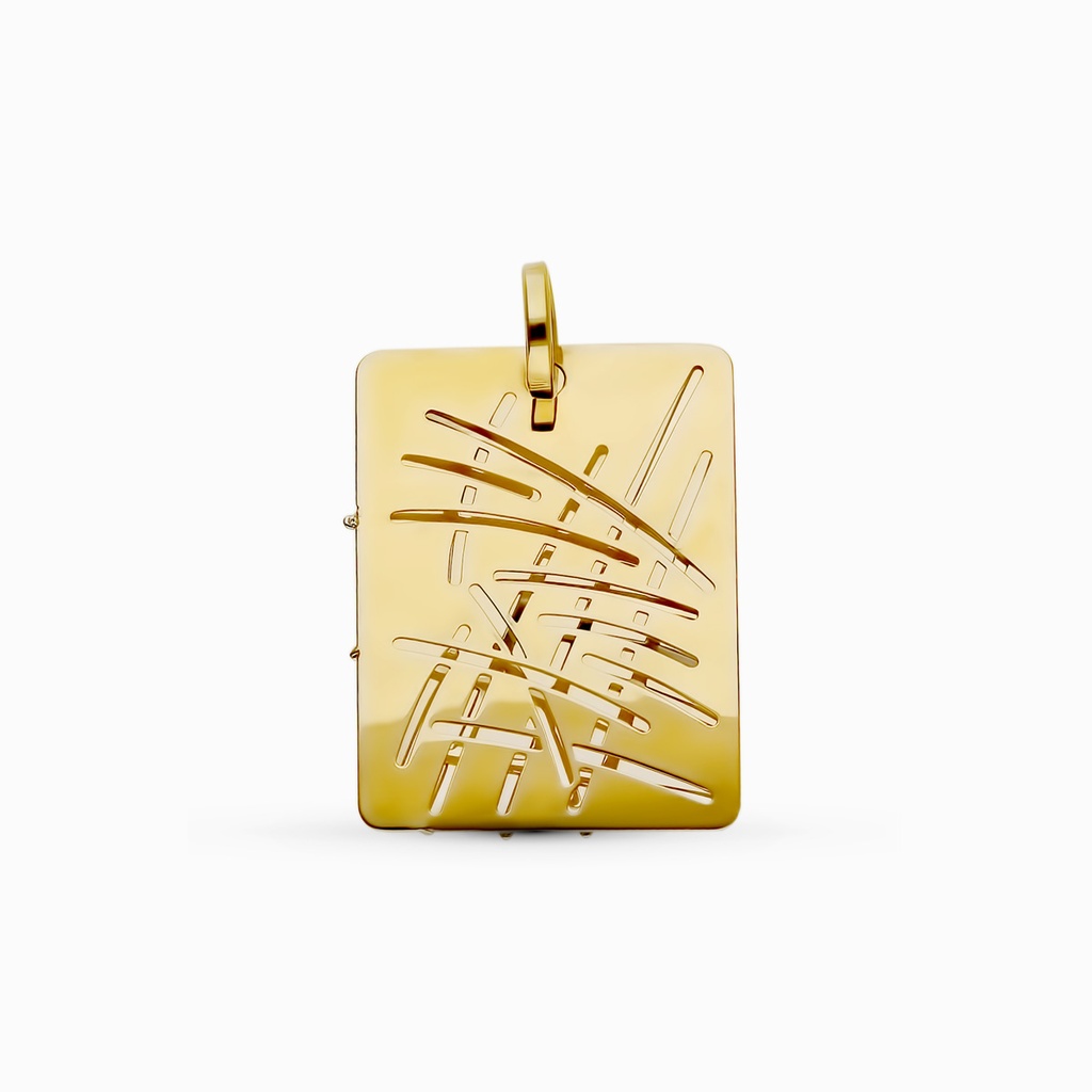 18K COLGANTE ORO BICOLOR RECTANGULAR. 20X15 MM