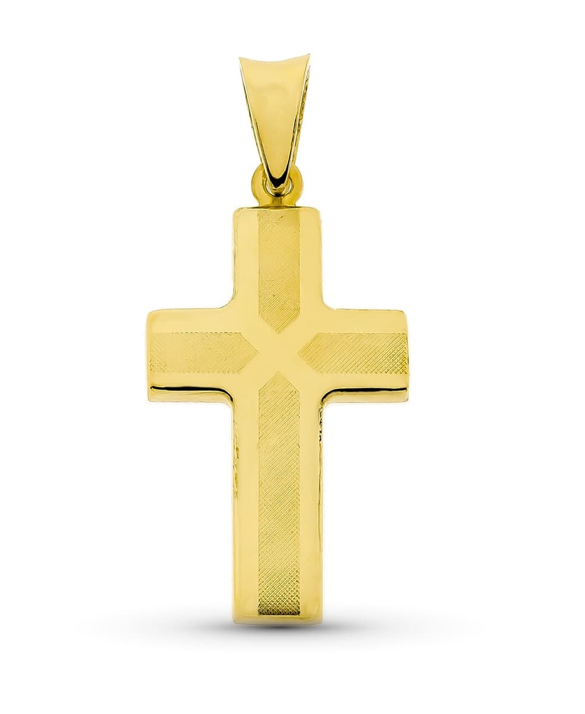 18K CRUZ ORO BLANCO CON CIRCONITAS 32X17 MM