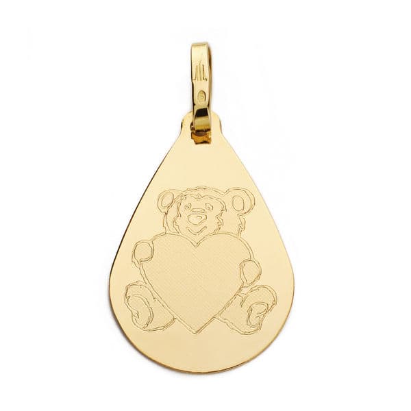 18K COLGANTE GOTA OSO CORAZON 21X14 MM