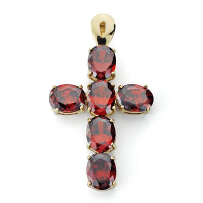 18K CRUZ GRANATE 45X25 MM