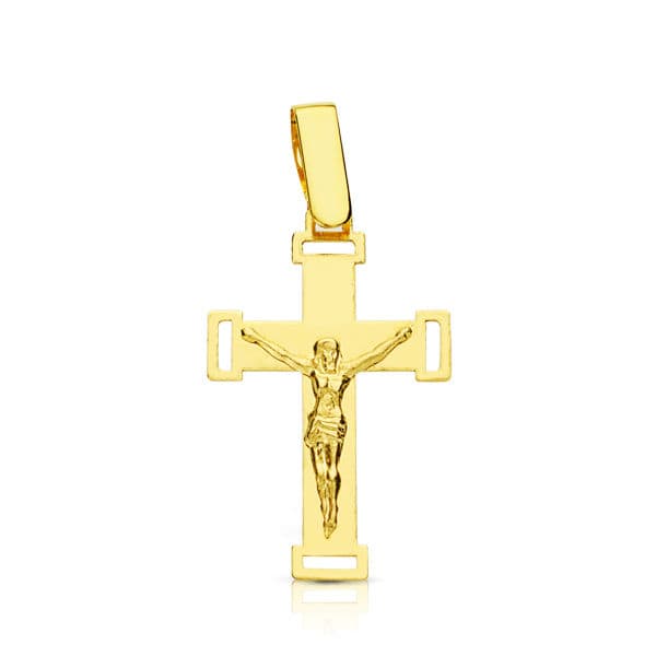 18K CRUZ CON CRISTO CALADA 22X13 MM