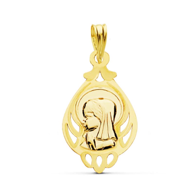 18K MEDALLA VIRGEN NIÑA 21X12 MM