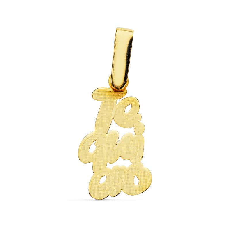 18K COLGANTE ORO AMARILLO  TE QUIERO  LASER. 17X10 MM