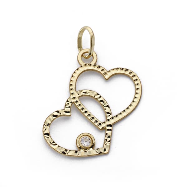 18K COLGANTE DOS CORAZONES