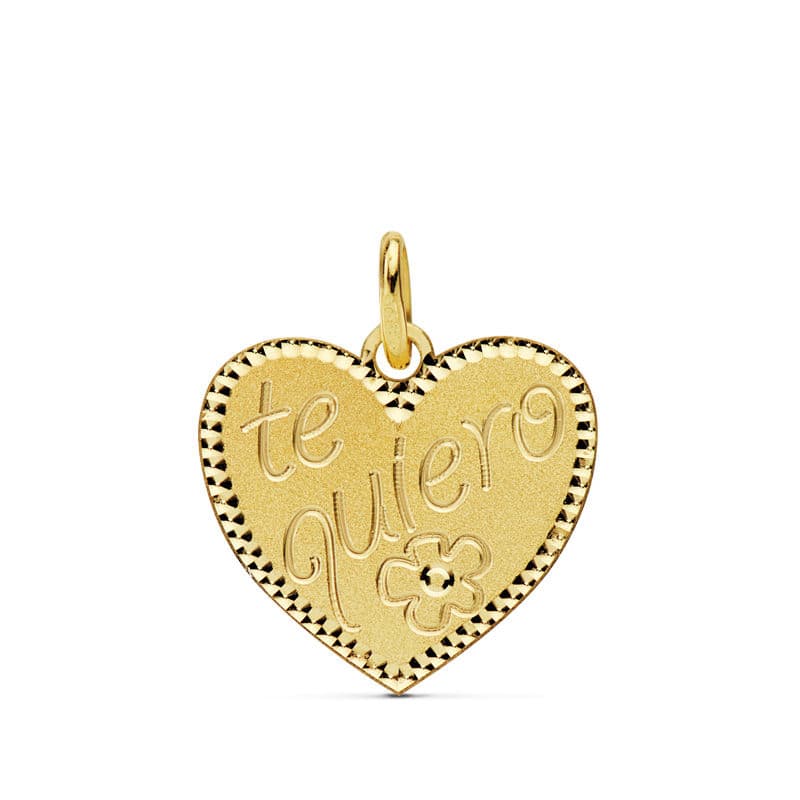 18K COLGANTE CORAZON  TE QUIERO  16X15 MM