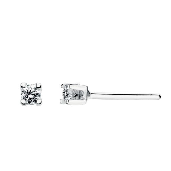 18K PENDIENTES DIAMANTES ORO BLANCO GARRAS 0.09 QTS. SI-H