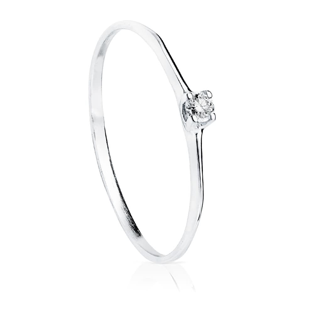 18K SOLITARIO ORO BLANCO DIAMANTE 0.055 QTS. SI-H