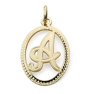 18K COLGANTE INICIAL LETRA A 21X14 MM