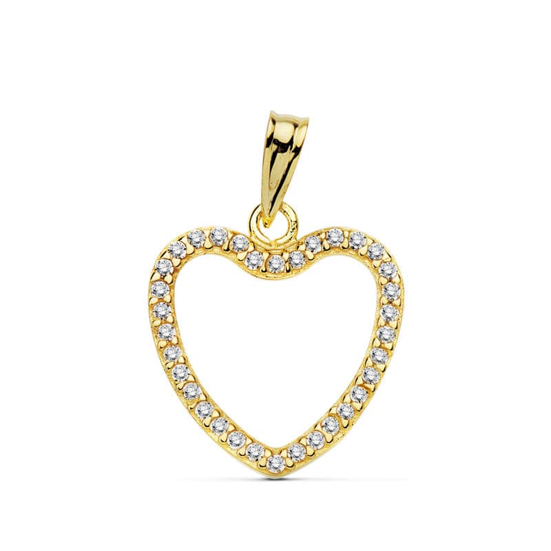 18K COLGANTE CORAZON CIRCONITAS 16X16 MM