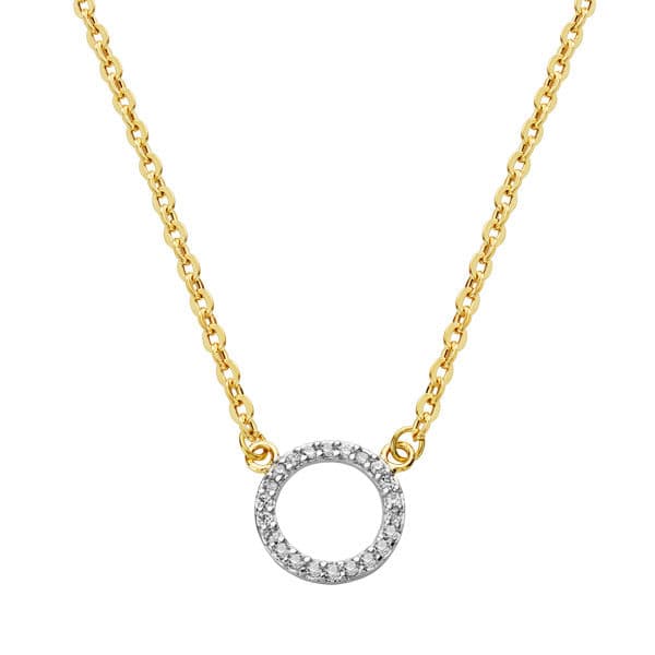 18K COLGANTE CIRCULO CON CADENA 45 CM