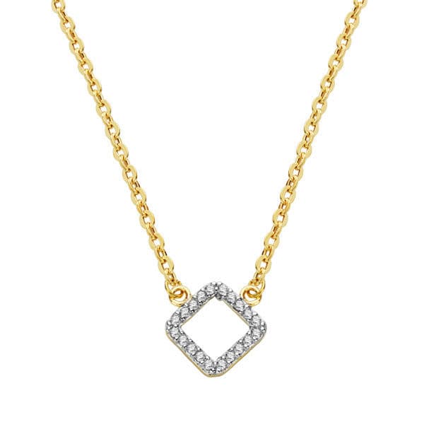 18K COLGANTE ROMBO CON CADENA 45 CM