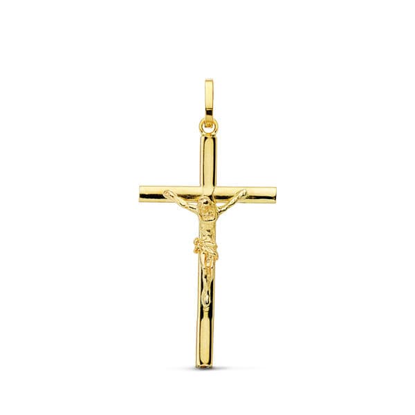 18K CRUZ CRISTO PALO OVAL 25X14 MM