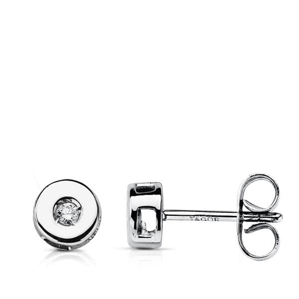 18K PENDIENTES DIAMANTES TALLA BRILLANTE CHATON.5MM 0.04 QTS