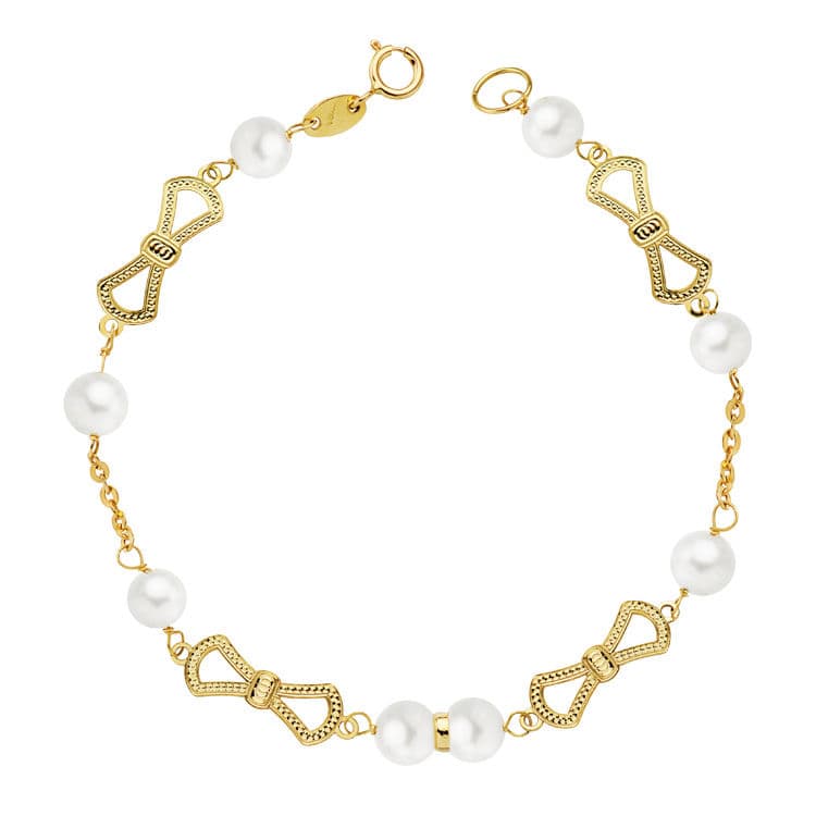18K PULSERA COMUNION PERLA 5.5 MM 17.5CM
