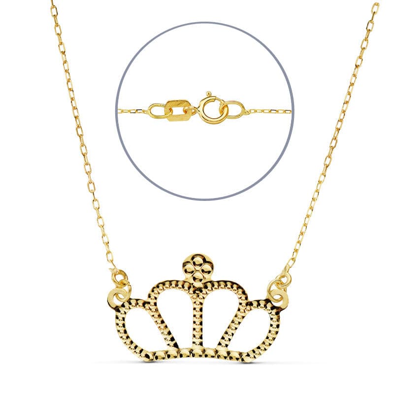 18K GARGANTILLA CORONA 12X8 MM 45CM