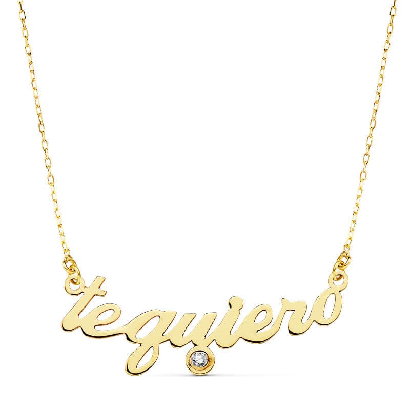 18K GARGANTILLA  TE QUIERO  45CM CIRCONITA