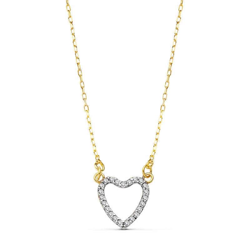 18K GARGANTILLA ORO AMARILLO CORAZON 10X10 MM 42 CM