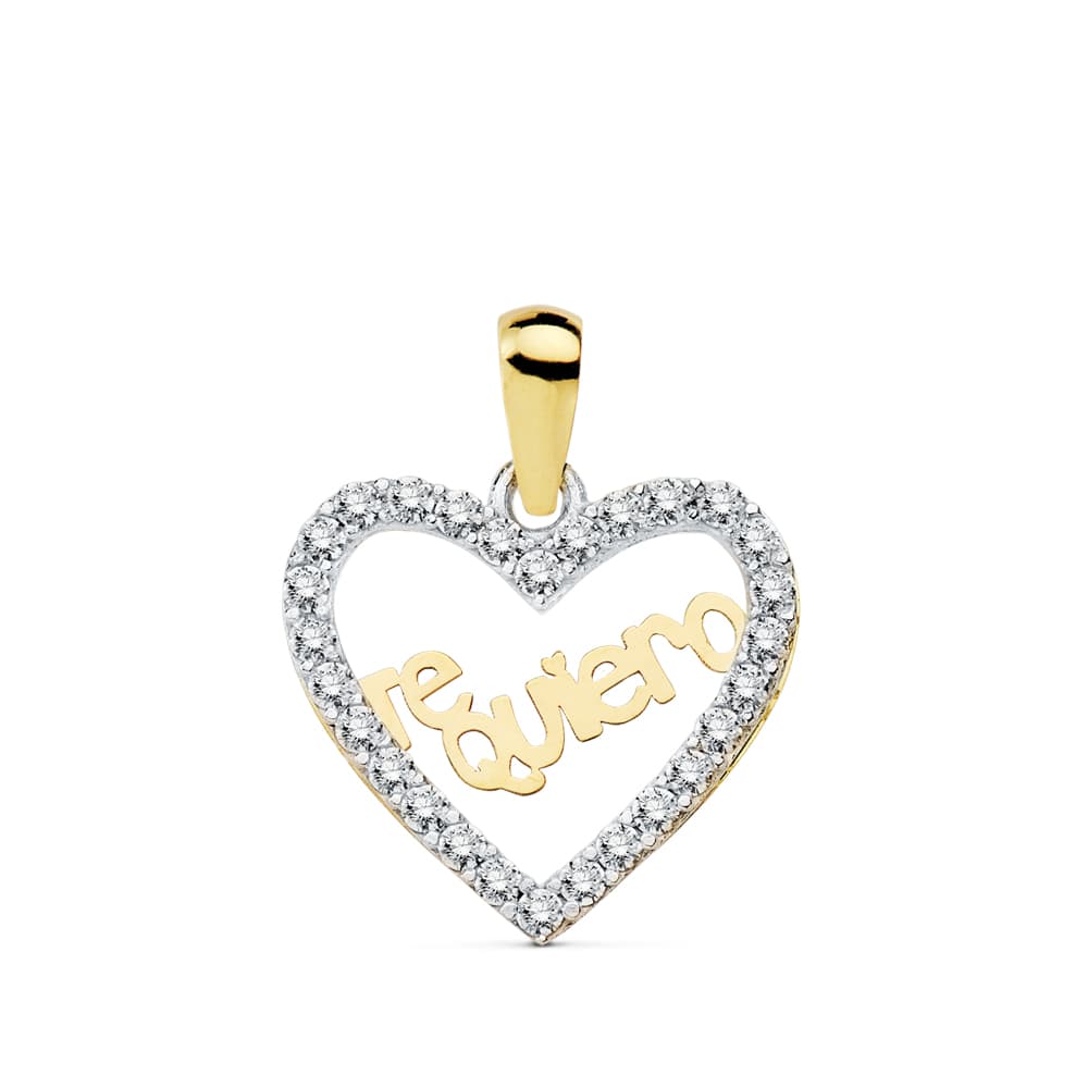 18K COLGANTE CORAZON TE QUIERO 15X13 MM