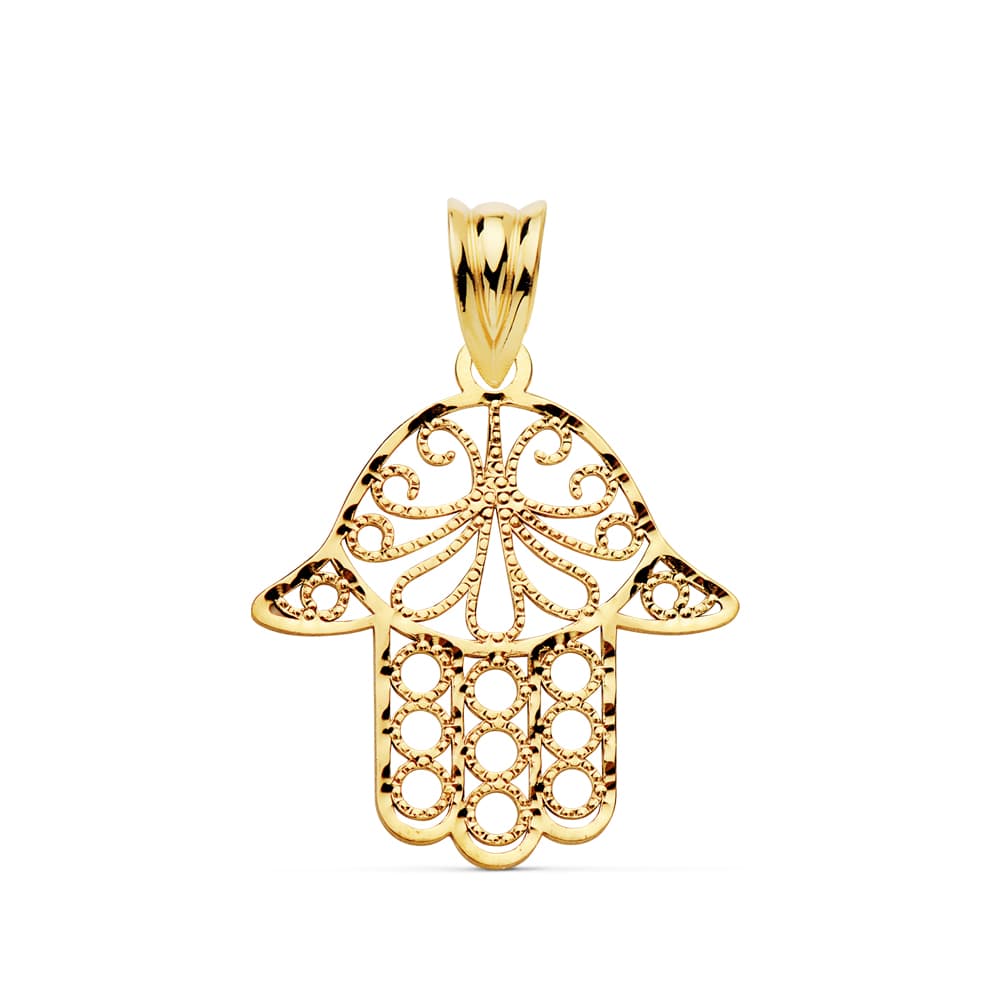 18K COLGANTE MANO DE FATIMA 20X18 MM