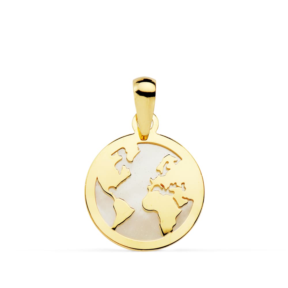 18K COLGANTE MAPAMUNDI NACAR 13 MM