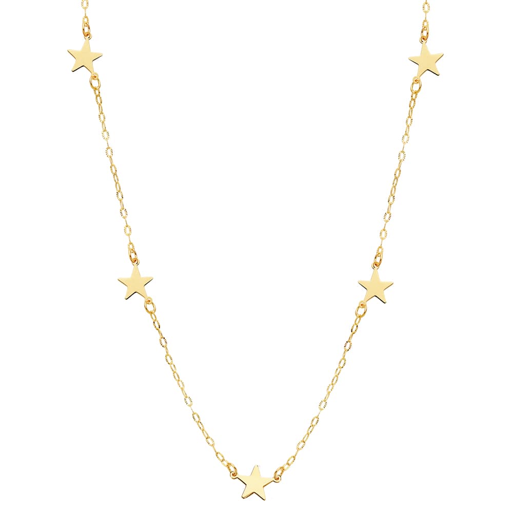18K GARGANTILLA ESTRELLAS ORO AMARILLO 42 CM