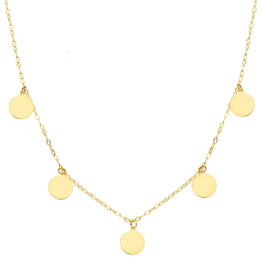 18K GARGANTILLA ORO AMARILLO CHAPAS LISAS 7 MM CADENA FORZADA 45 CM