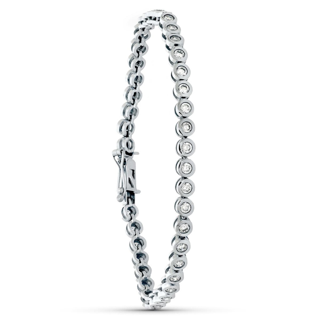 18K PULSERA ORO BLANCO CIRCONITAS 19.5 CM