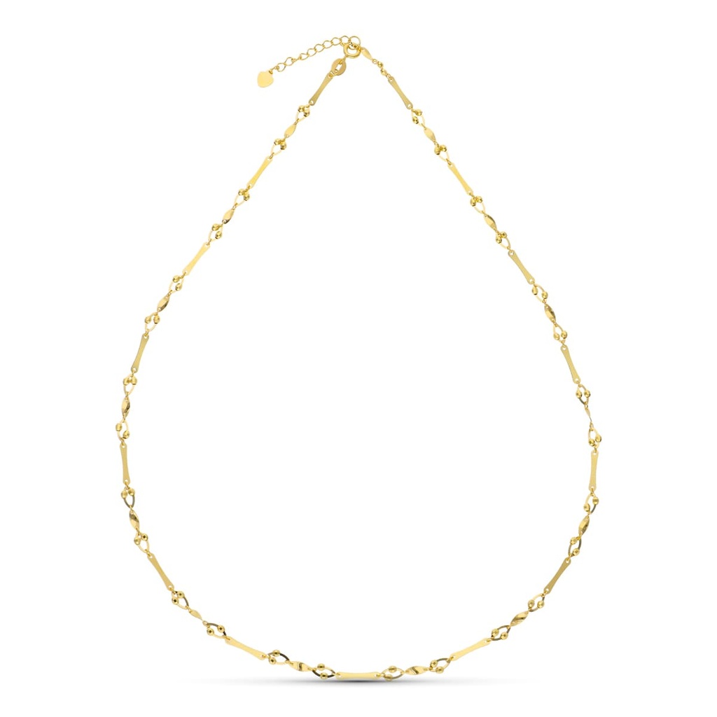 18K GARGANTILLA ORO AMARILLO TRAMOS Y ESLABONES 45 CM