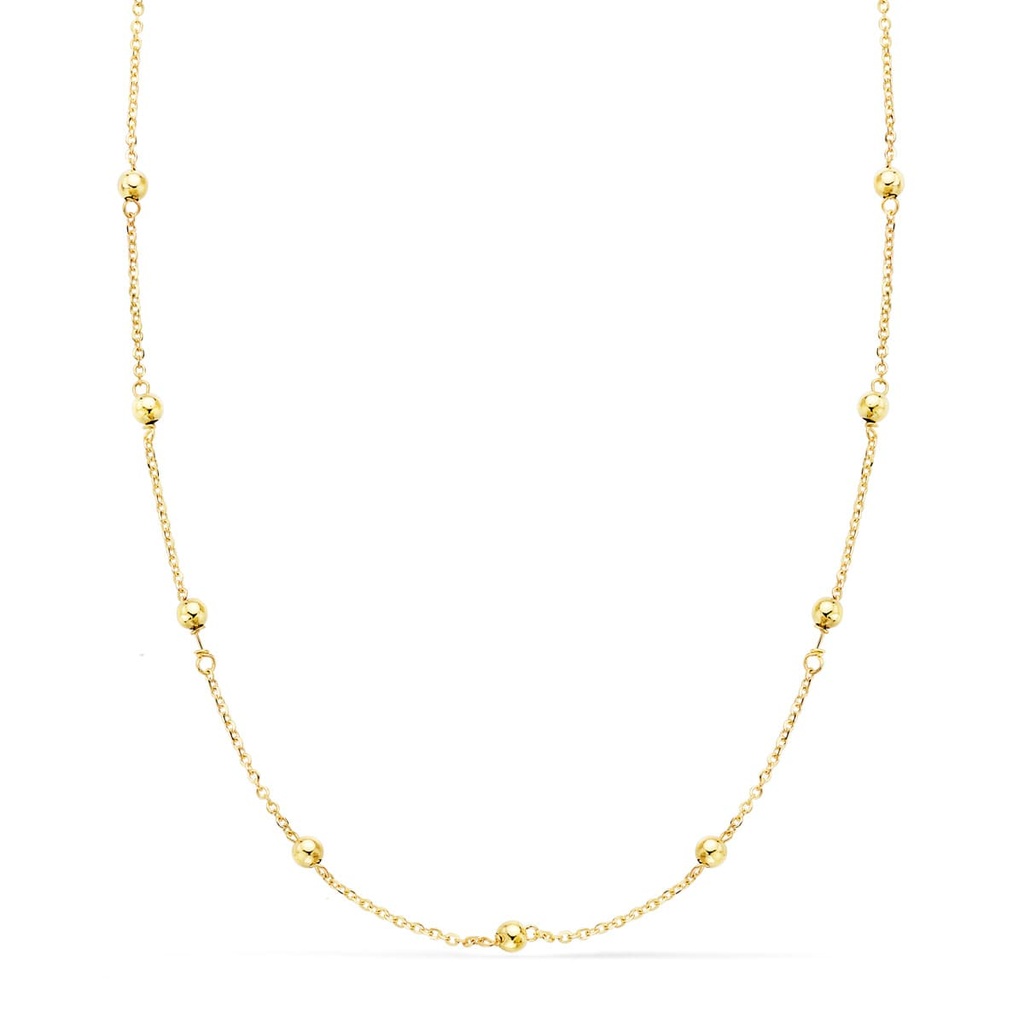 18K CADENA MACIZA CON BOLAS LISAS 3MM 50CM
