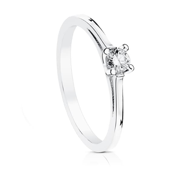 18K SOLITARIO DIAMANTE TALLA BRILLANTE ORO BLANCO 0.150 QTS. SI-H