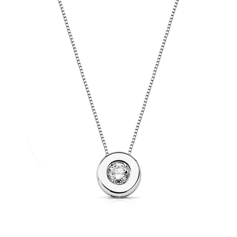 18K COLGANTE DIAMANTE ORO BLANCO 6.5MM 0.11 QTS H-SI.