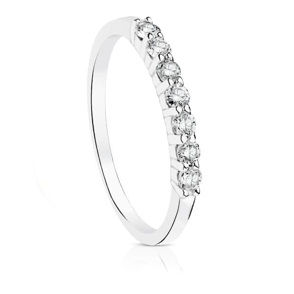 18K SORTIJA ORO BLANCO 7 DIAMANTES 0.40 QTS  PUREZA VS2 COLOR G