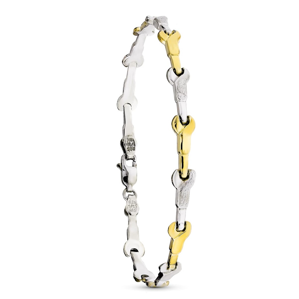 18K PULSERA ESTAMPADA ORO Y PLATA