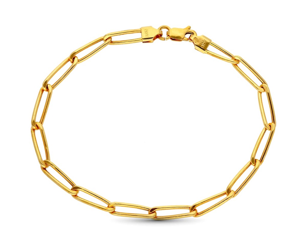18K PULSERA ORO AMARILLO ESLABONES BILBAO HUECA 19.5 CM