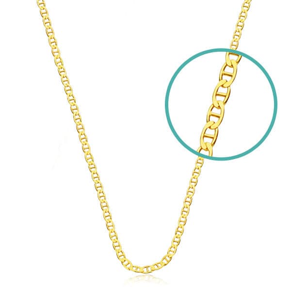 18K CADENA BANANA HUECA 60 CM